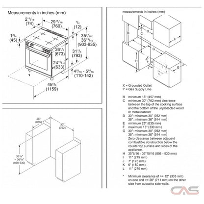 800 Series, Induction freestanding ranges, Stainless Steel HIS8055C