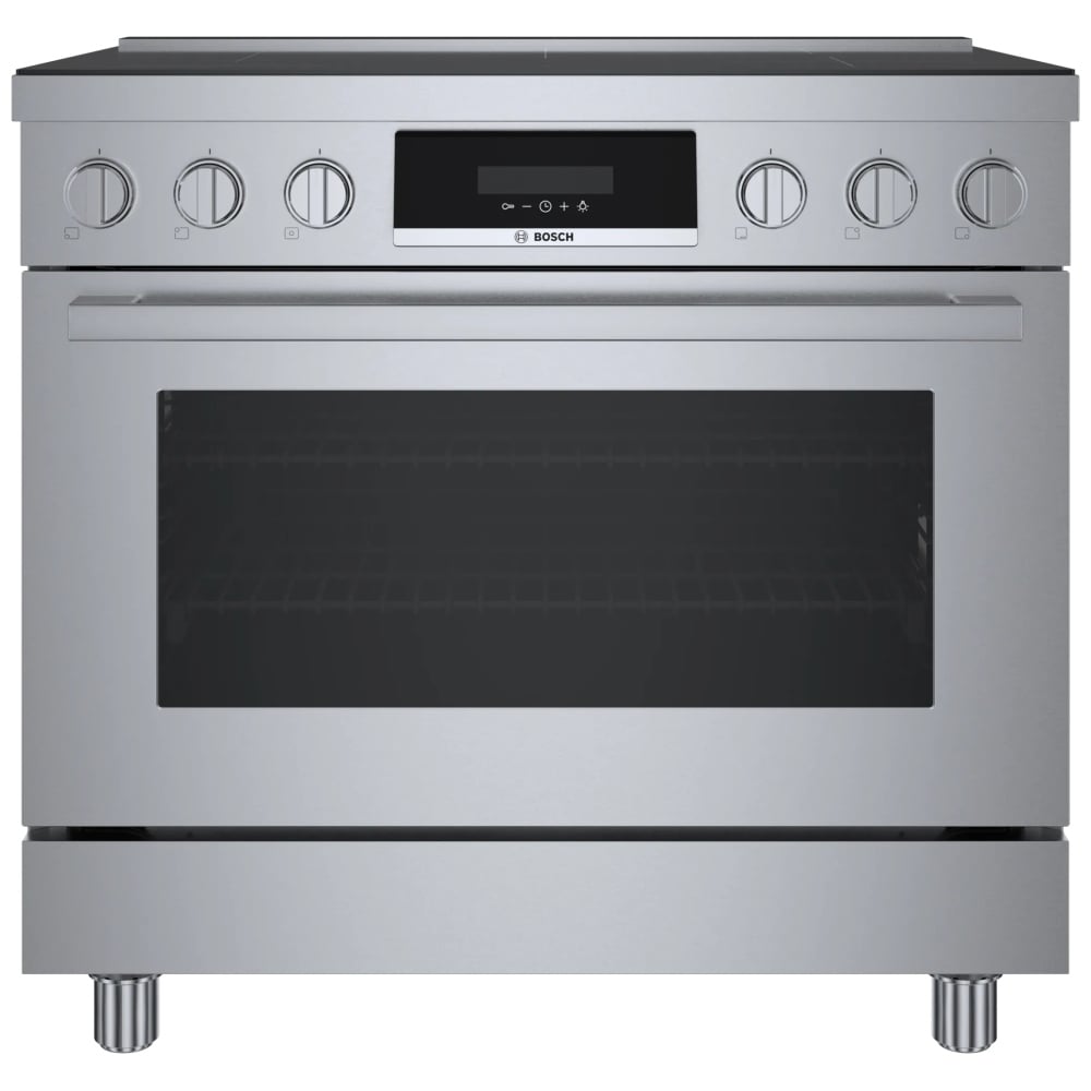 Bosch 800 Series HIS8655C Induction Range, 3.7 cu. ft. Capacity, 36 inch Exterior Width, True Convection, 5 Burners, Manual Clean, 5,500 W Highest Element, Stainless Steel colour