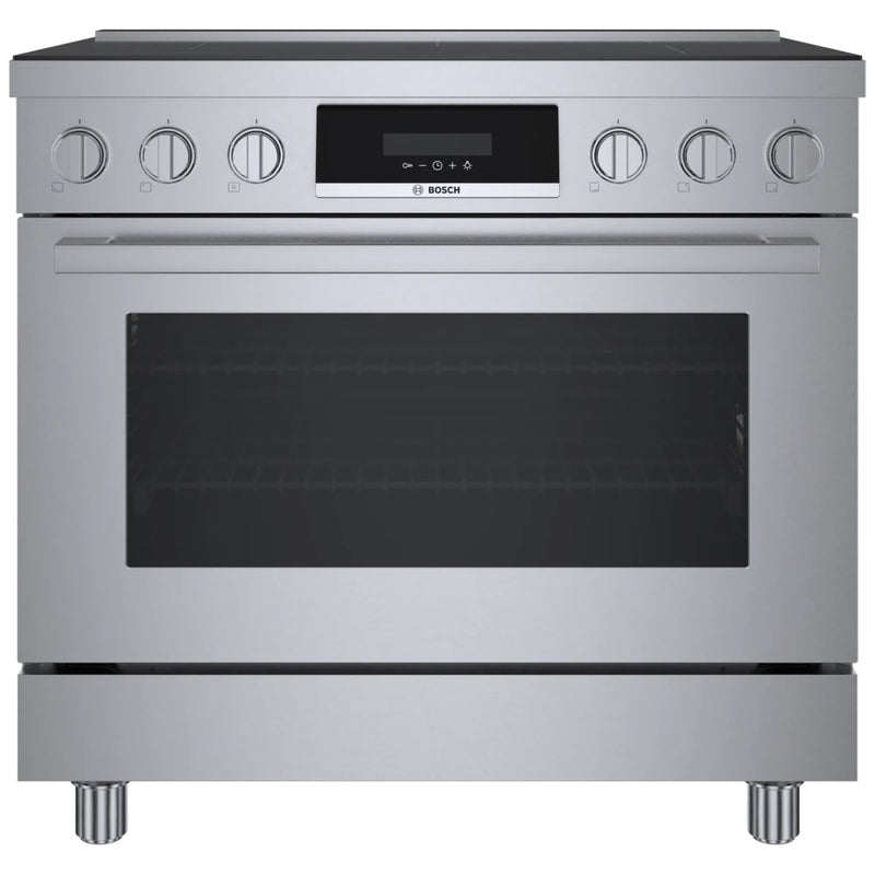 Bosch 800 Series HIS8655C Induction Range, 3.7 cu. ft. Capacity, 36 inch Exterior Width, True Convection, 5 Burners, Manual Clean, 5,500 W Highest Element, Stainless Steel colour