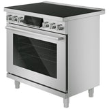 Bosch HIS8657C Induction Range, 5.4 cu. ft. Capacity, 36 inch Exterior Width, Dual Fan True Convection, 5 Burners, Air Fry, Steam & Self Clean, 5,500 W Highest Element, Stainless Steel colour