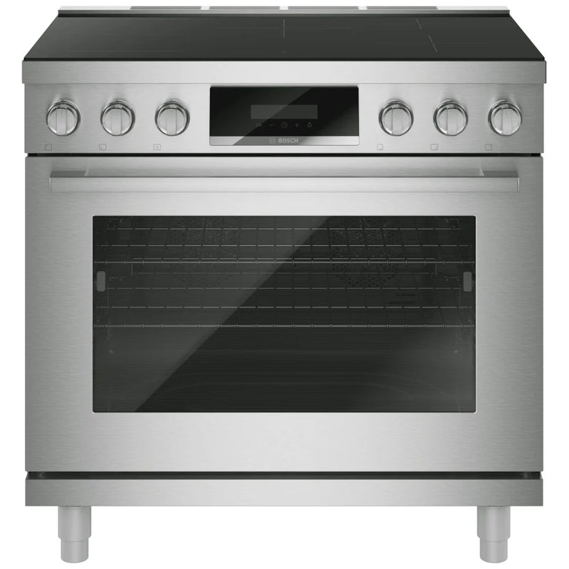 Bosch HIS8657C Induction Range, 5.4 cu. ft. Capacity, 36 inch Exterior Width, Dual Fan True Convection, 5 Burners, Air Fry, Steam & Self Clean, 5,500 W Highest Element, Stainless Steel colour