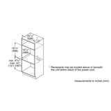 Bosch 500 Series HMB57152UC Built In Microwave, 27 inch Exterior Width, 1.6 cu. ft. Capacity, 950 W Watts, Stainless Steel Interior, Stainless Steel colour