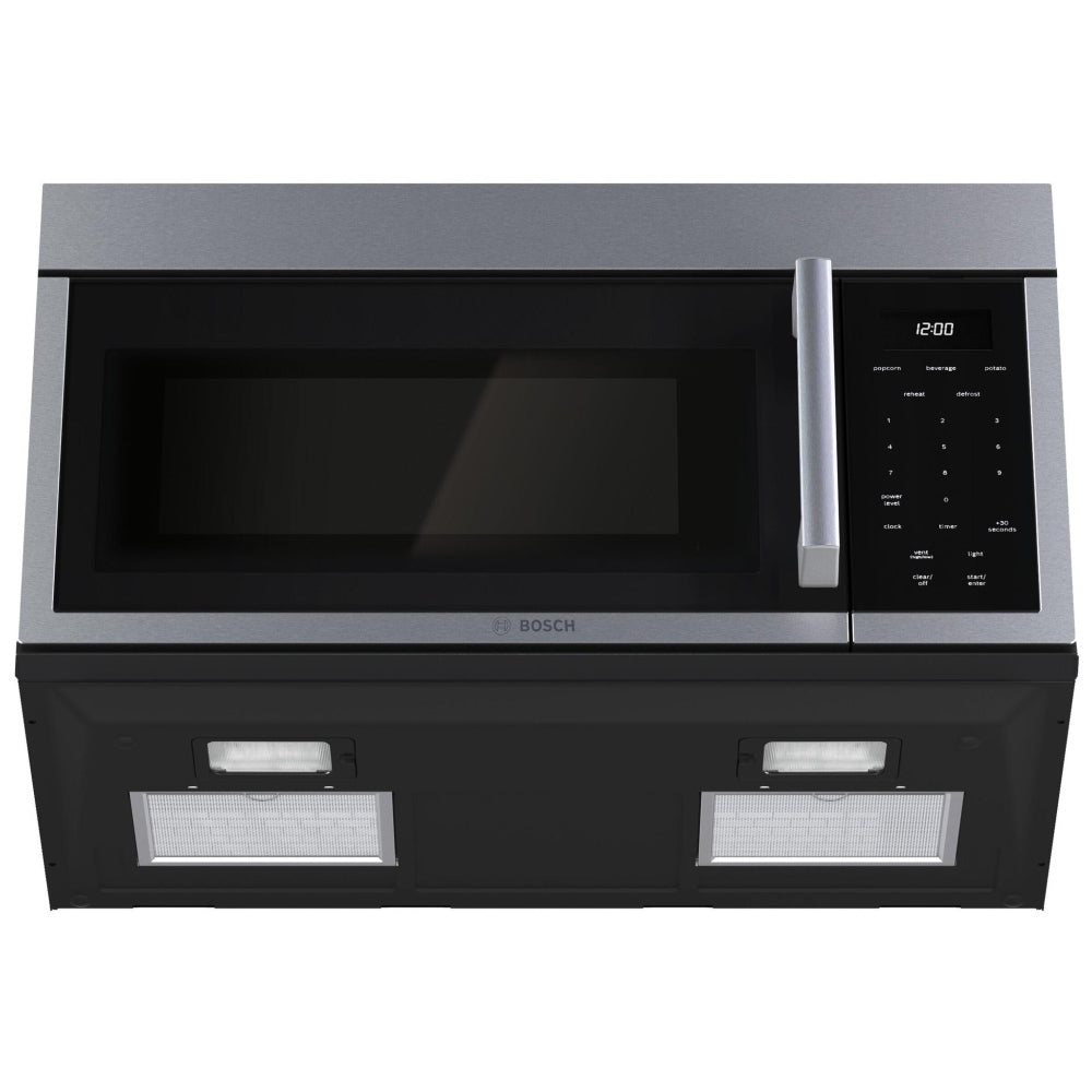 Bosch 300 Series HMV3055C Over the Range Microwave, 30 inch Exterior Width, 1.7 cu. ft. Capacity, 300 CFM, Convection, 1,000 W Watts, Incandescent