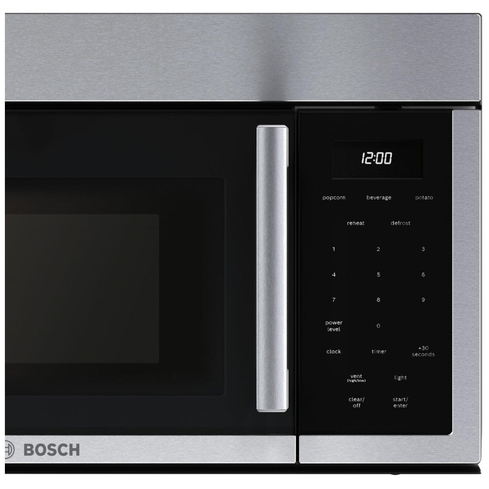 Bosch 300 Series HMV3055C Over the Range Microwave, 30 inch Exterior Width, 1.7 cu. ft. Capacity, 300 CFM, Convection, 1,000 W Watts, Incandescent