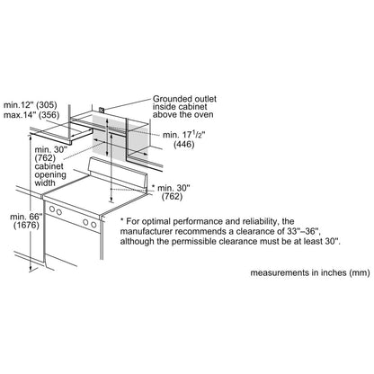 800 Series Over-The-Range Microwave, 76 x 45 cm, Black Stainless Steel HMV8044C