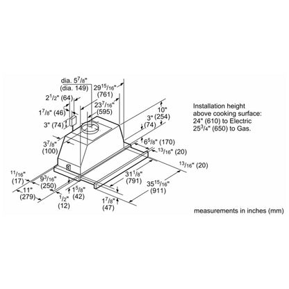 500 Series, Under Cabinet Range Hoods, 36", Stainless Steel HUI56551UC
