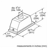 Bosch 500 Series HUI56551UC Range Hood, 36 inch Exterior Width, Under-Cabinet, 500 CFM, Halogen , Aluminum Mesh Filter, Stainless Steel colour