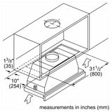 Bosch 500 Series HUI56551UC Range Hood, 36 inch Exterior Width, Under-Cabinet, 500 CFM, Halogen , Aluminum Mesh Filter, Stainless Steel colour