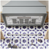 Bosch 800 Series HUI80553UC Cabinet Insert, 30 inch Exterior Width, 600 CFM, LED, Aluminum Mesh Filter