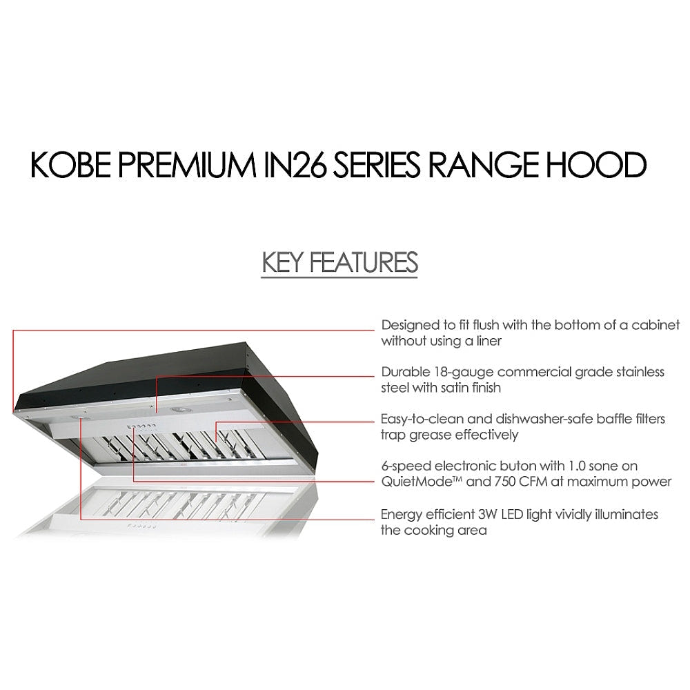 Kobe IN2630SQB-700-2 Cabinet Insert