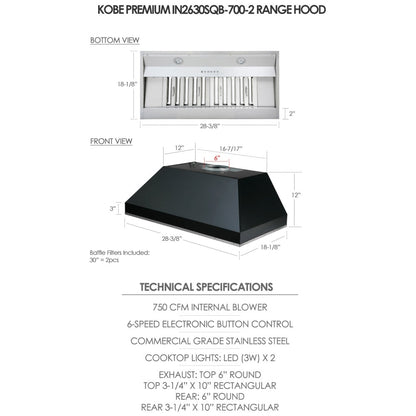 Kobe IN2630SQB-700-2 Cabinet Insert