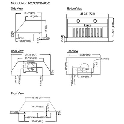 Kobe IN2630SQB-700-2 Cabinet Insert