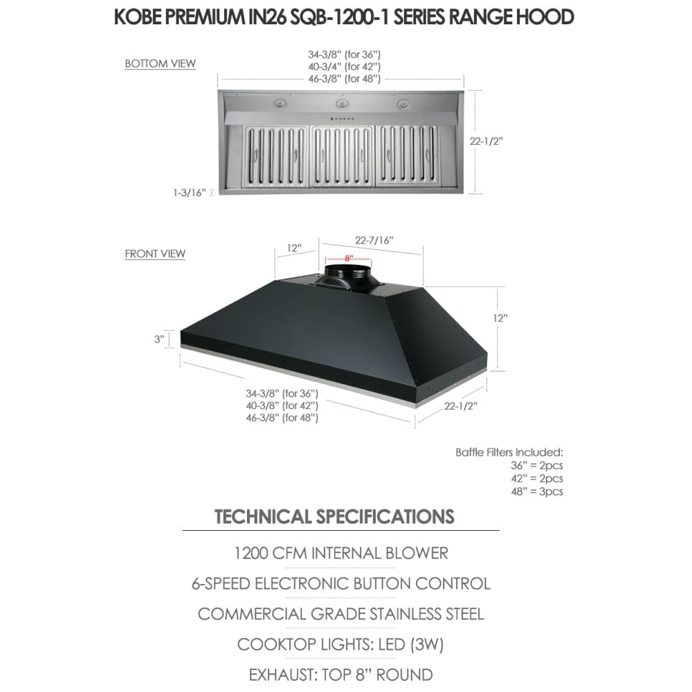 Kobe IN2636SQB-1200-1 Cabinet Insert