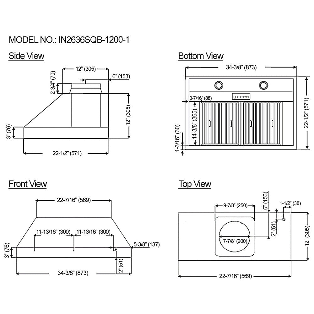 Kobe IN2636SQB-1200-1 Cabinet Insert