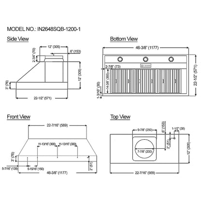 Kobe IN2648SQB-1200-1 Cabinet Insert