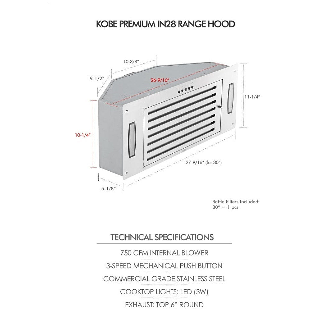 Kobe IN2830SQB-XX Cabinet Insert