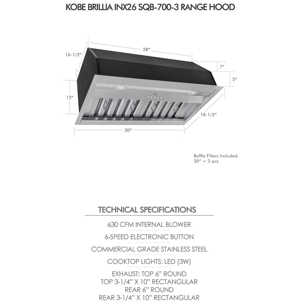 Kobe INX2630SQB-700-3 Cabinet Insert