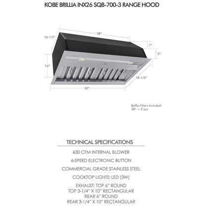 Kobe INX2630SQB-700-3 Cabinet Insert