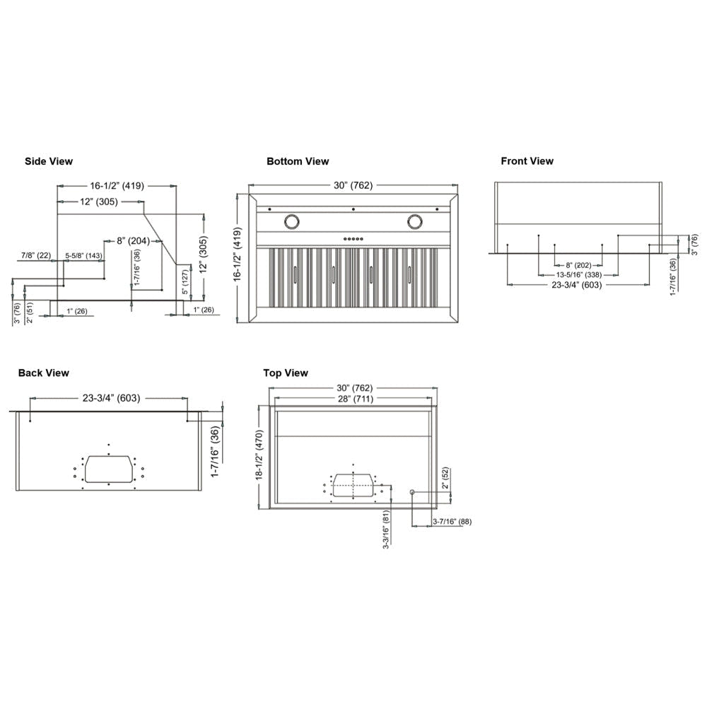 Kobe INX2630SQB-700-3 Cabinet Insert