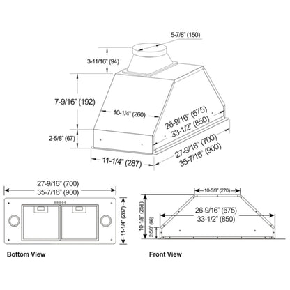 Kobe INX2736SQB-700-3 Cabinet Insert