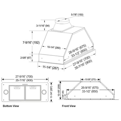Kobe INX2736SQB-700-3 Cabinet Insert