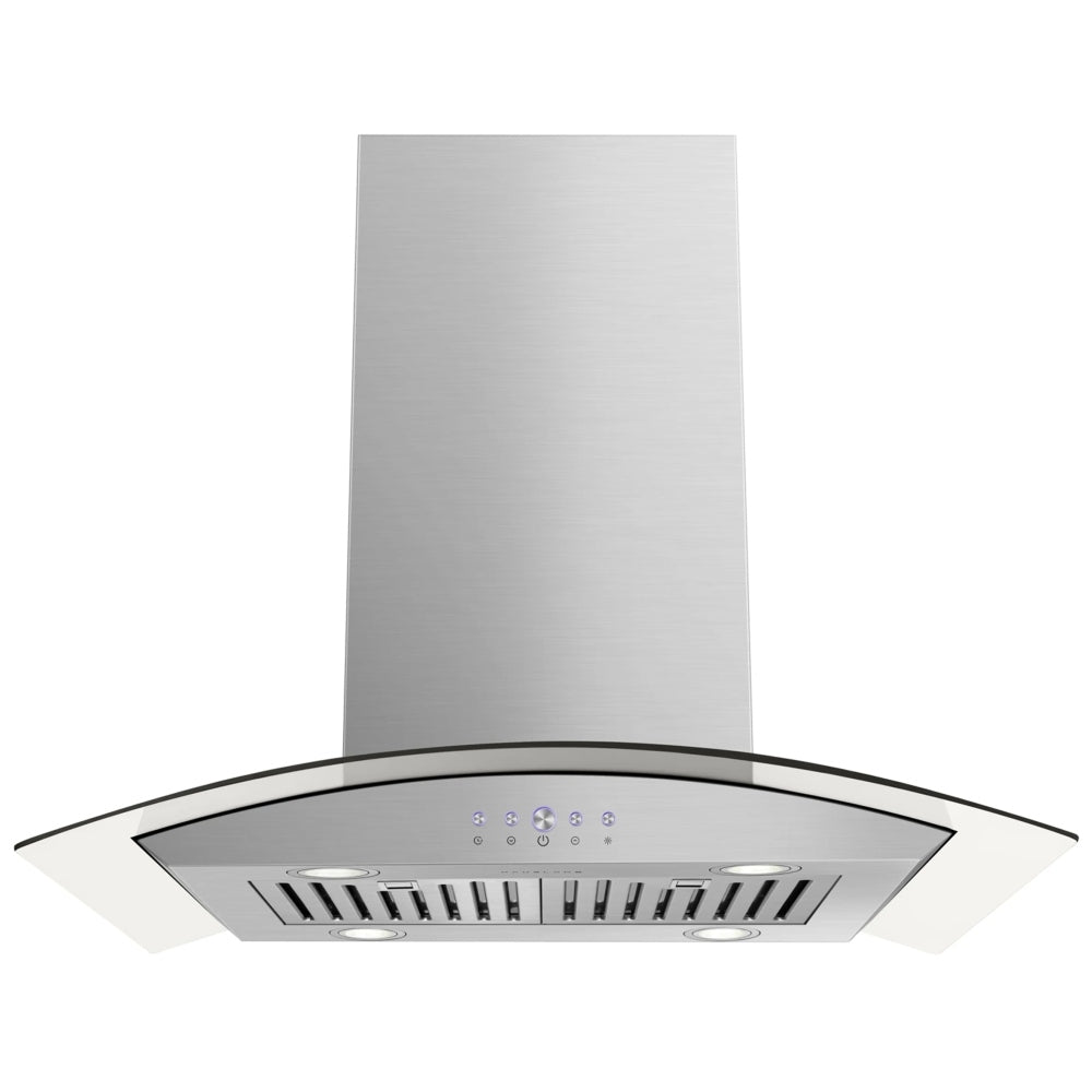 Hauslane IS-200SS-30 Range Hood, 30 inch Exterior Width, 600 CFM, LED, Baffle Filter, Stainless Steel colour