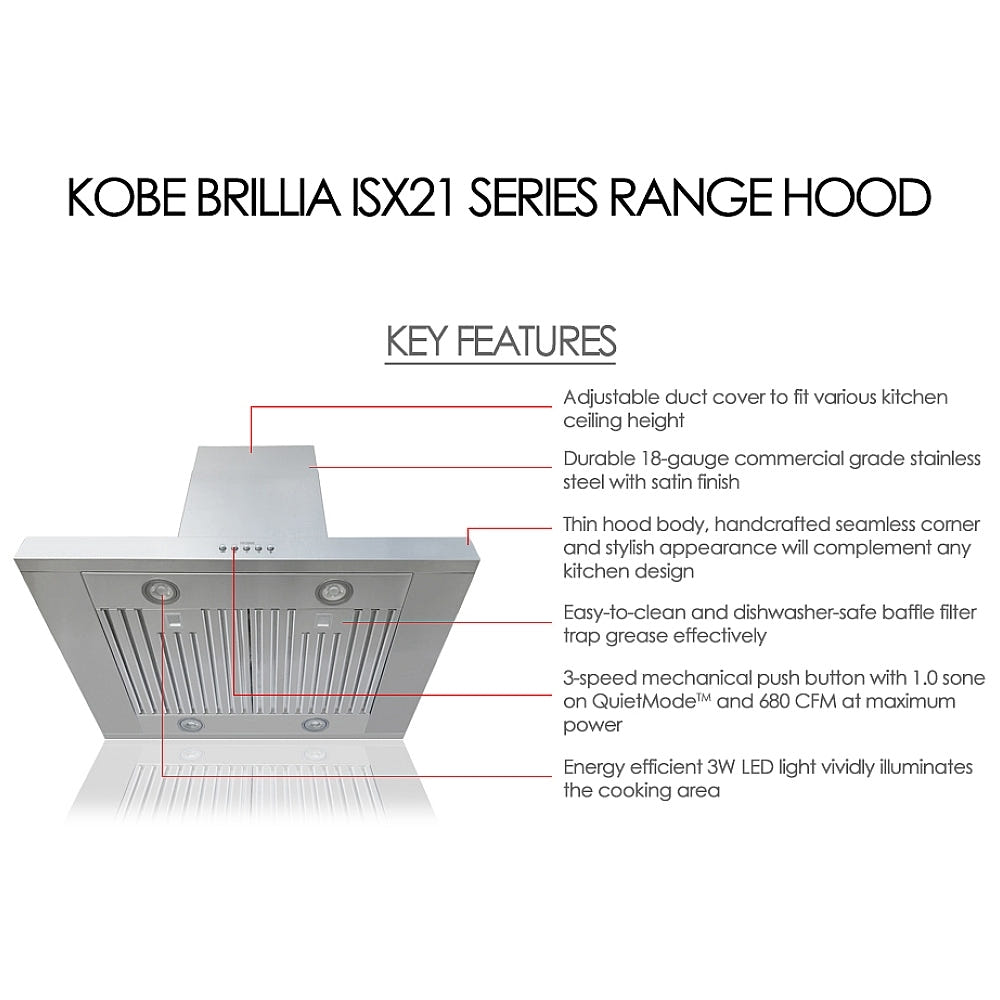 Kobe ISX2142SQB-2 Range Hood