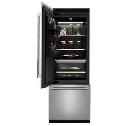 JennAir JBBFL30NMX Bottom Freezer Built In Column Refrigerator, 30 inch Width, ENERGY STAR Certified, Counter Depth, Custom Panel Ready, 16.3 cu. ft. Capacity, Ice Dispenser (Freezer Located), Panel Ready LCD Display, Ice Maker