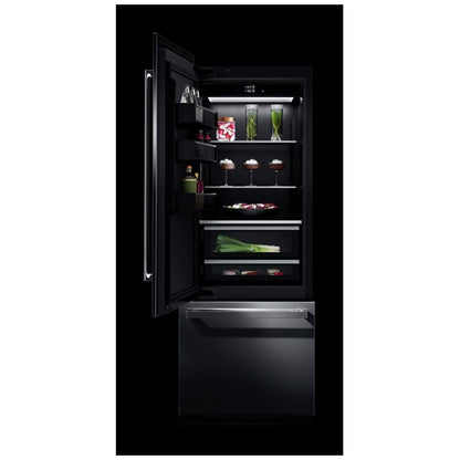 JennAir JBBFL30NMX Bottom Freezer Built In Column Refrigerator, 30 inch Width, ENERGY STAR Certified, Counter Depth, Custom Panel Ready, 16.3 cu. ft. Capacity, Ice Dispenser (Freezer Located), Panel Ready LCD Display, Ice Maker