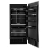 JennAir JBRFR36IGX Built In Column Refrigerator, 36 inch Width, Counter Depth, Custom Panel Ready, 20 cu. ft. Capacity, Water Dispenser (Interior), ENERGY STAR Certified, Panel Ready