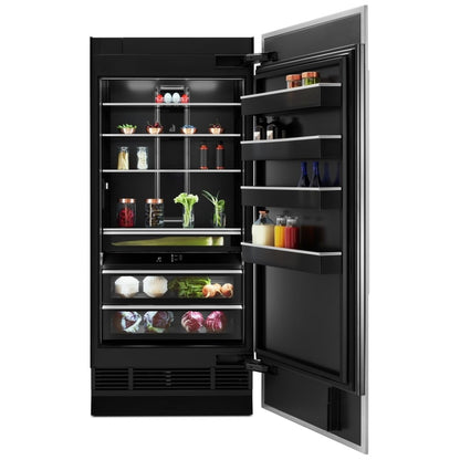 JennAir JBRFR36IGX Built In Column Refrigerator, 36 inch Width, ENERGY STAR Certified, Counter Depth, Custom Panel Ready, 20 cu. ft. Capacity, Water Dispenser (Interior), Panel Ready