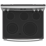 GE JBS86SPSS Electric Range, 6.6 cu. ft. Capacity, 30 inch Exterior Width, Convection, 5 Burners, Yes, Steam Clean, Double Oven, 3,100 W Highest Element, Stainless Steel colour