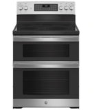 GE JBS86SPSS Electric Range, 6.6 cu. ft. Capacity, 30 inch Exterior Width, Convection, 5 Burners, Yes, Steam Clean, Double Oven, 3,100 W Highest Element, Stainless Steel colour