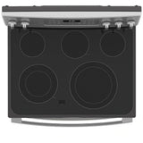 GE JBS86SPSS Electric Range, 6.6 cu. ft. Capacity, 30 inch Exterior Width, Convection, 5 Burners, Yes, Steam Clean, Double Oven, 3,100 W Highest Element, Stainless Steel colour
