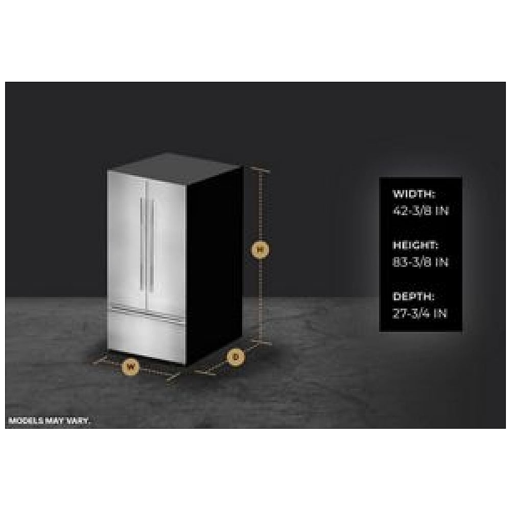 JennAir JBSS42E22L Side by Side Built In Refrigerator, 42 inch Width, ENERGY STAR Certified, Ice Dispenser (Thru Door), Stainless Steel colour