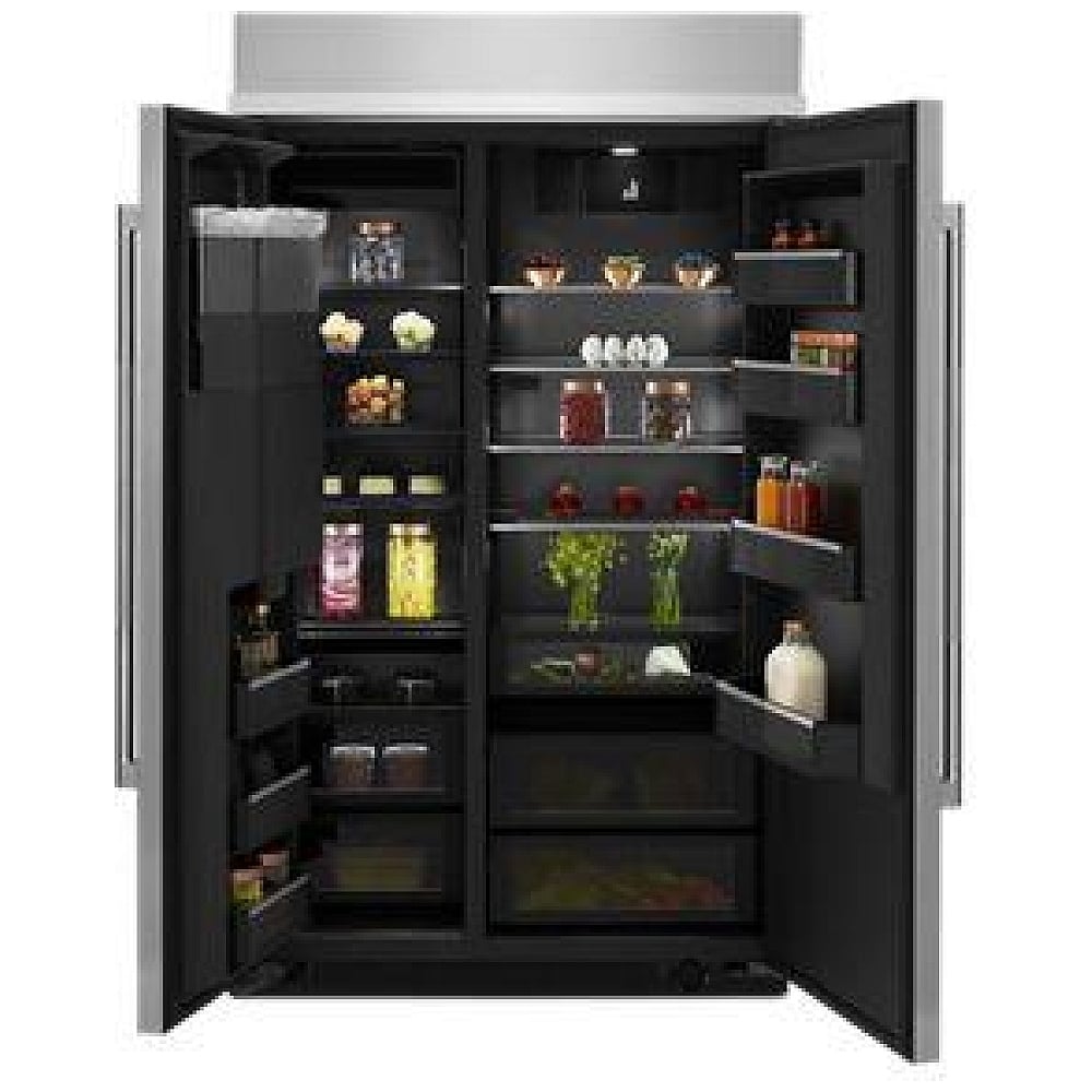 JennAir JBSS48E22L Side by Side Built In Refrigerator, 48 inch Width, ENERGY STAR Certified, Counter Depth, 29.4 cu. ft. Capacity, Ice Dispenser (Thru Door), Stainless Steel colour