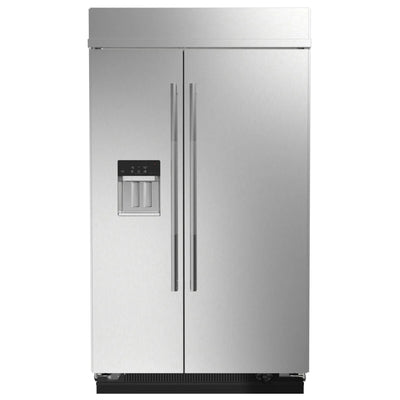 JennAir JBSS48E22L 并排式嵌入式冰箱，48 英寸宽，能源之星认证，台面深度，29.4 立方英尺容量，制冰机（门内），不锈钢色