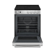 GE JCAS640RMSS Electric Range, 2.9 cu. ft. Capacity, 24 inch Exterior Width, 4 Burners, Storage Drawer, Manual Clean, 2,000 W Highest Element, Stainless Steel colour