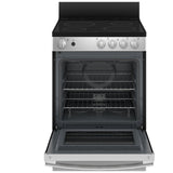 GE JCAS640RMSS Electric Range, 2.9 cu. ft. Capacity, 24 inch Exterior Width, 4 Burners, Storage Drawer, Manual Clean, 2,000 W Highest Element, Stainless Steel colour