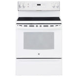 GE JCB630DKWW Electric Range, 5 cu. ft. Capacity, 30 inch Exterior Width, 4 Burners, Storage Drawer, Self Clean, 2,000 W Highest Element, White colour