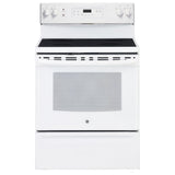 GE JCB630DKWW Electric Range, 5 cu. ft. Capacity, 30 inch Exterior Width, 4 Burners, Storage Drawer, Self Clean, 2,000 W Highest Element, White colour