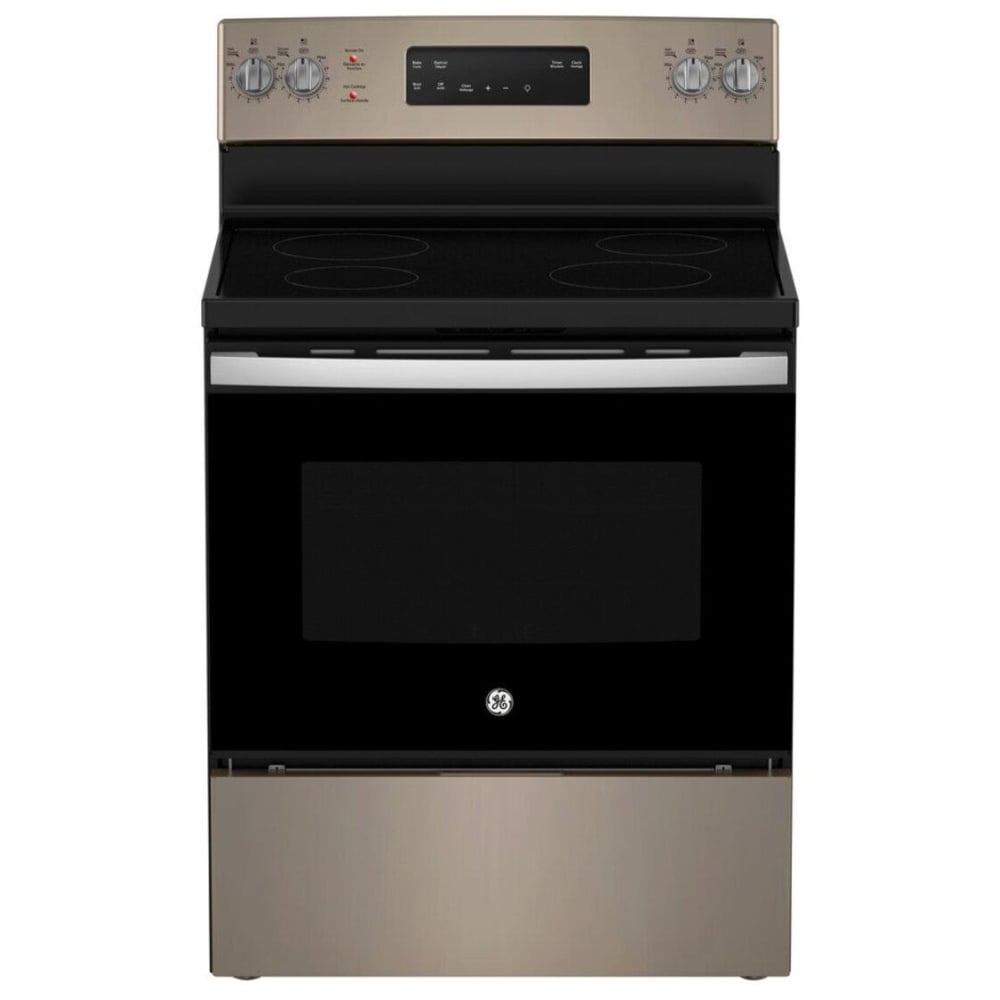GE JCB630ETES Electric Range, 5 cu. ft. Capacity, 30 inch Exterior Width, 4 Burners, Storage Drawer, Self Clean, 2,000 W Highest Element, Slate colour