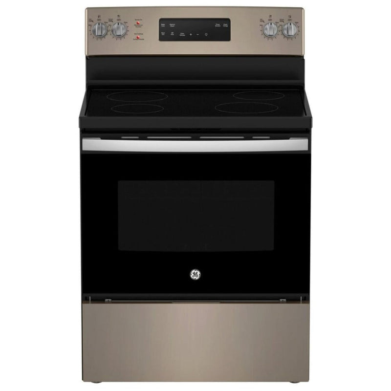 GE JCB630ETES Electric Range, 5 cu. ft. Capacity, 30 inch Exterior Width, 4 Burners, Storage Drawer, Self Clean, 2,000 W Highest Element, Slate colour