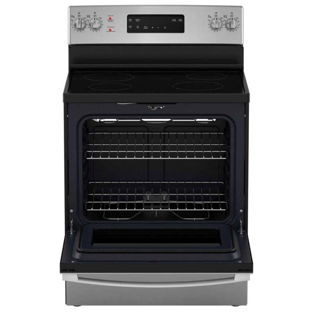 GE JCB630SVSS Electric Range, 5 cu. ft. Capacity, 30 inch Exterior Width, 4 Burners, Storage Drawer, Self Clean, 2,000 W Highest Element, Stainless Steel colour