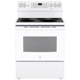 GE JCB840DVWW Electric Range, 5 cu. ft. Capacity, 30 inch Exterior Width, True Convection, 5 Burners, Storage Drawer, Yes, Self Clean, 3,000 W Highest Element, White colour