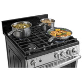 GE JCGAS640RMSS Gas Range, 2.9 cu. ft. Capacity, 24 inch Exterior Width, Manual Clean, 4 Burners, Storage Drawer, 15,000 BTU Highest Burner, Stainless Steel colour