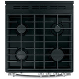 GE JCGAS640RMSS Gas Range, 2.9 cu. ft. Capacity, 24 inch Exterior Width, Manual Clean, 4 Burners, Storage Drawer, 15,000 BTU Highest Burner, Stainless Steel colour