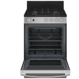GE JCGAS640RMSS Gas Range, 2.9 cu. ft. Capacity, 24 inch Exterior Width, Manual Clean, 4 Burners, Storage Drawer, 15,000 BTU Highest Burner, Stainless Steel colour