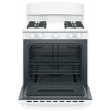 GE JCGBS10DEMWW Gas Range, 30 inch Exterior Width, 4 Burners, 4.8 cu. ft. Capacity, Broiler Drawer, 1 Oven, White colour
