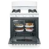GE JCGBS10DEMWW Gas Range, 30 inch Exterior Width, 4 Burners, 4.8 cu. ft. Capacity, Broiler Drawer, 1 Oven, White colour